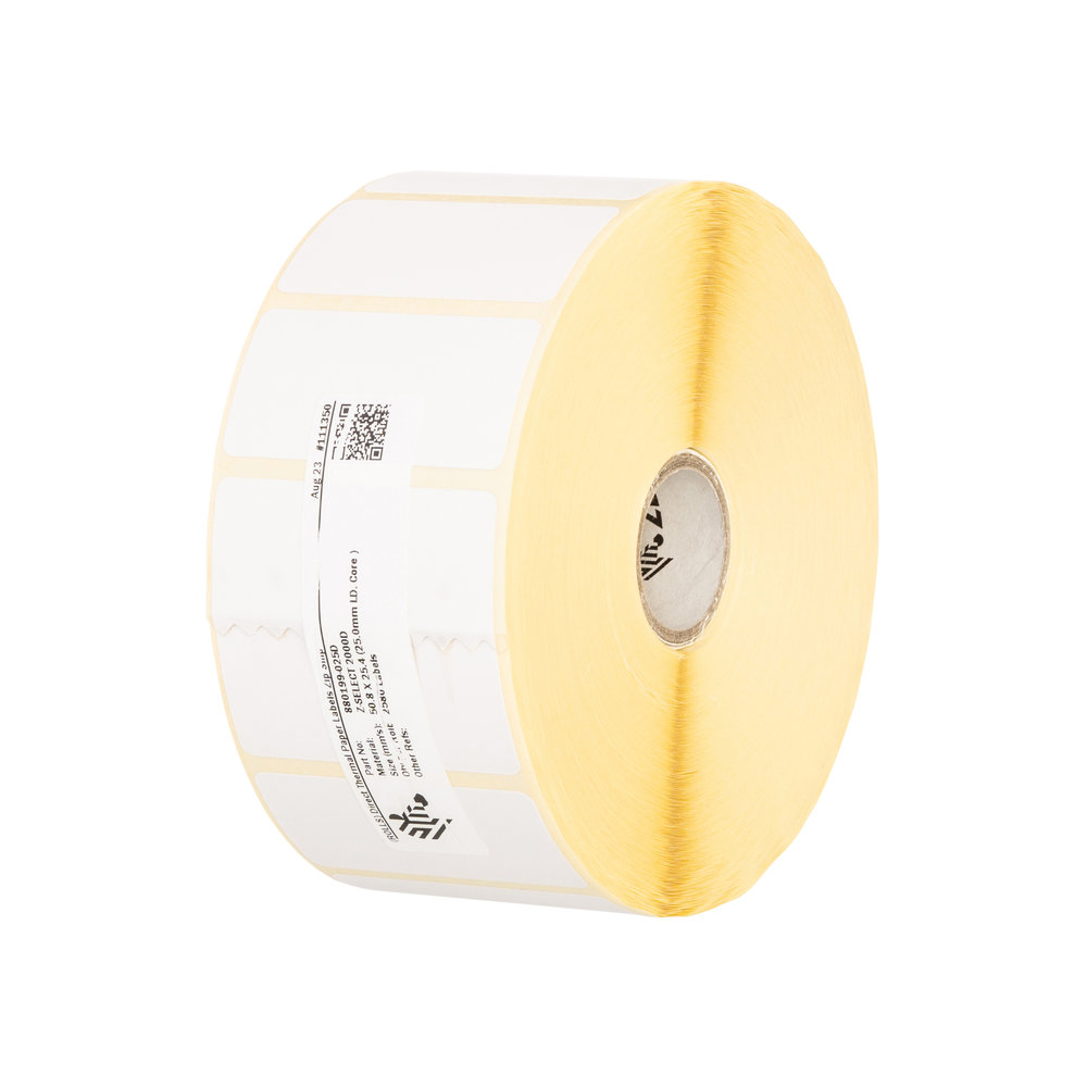 ZEBRA Etikettenrollen für Etikettendrucker 800262125 weiß, 57,0 x 32,0 mm, 12 x 2100 Etiketten
