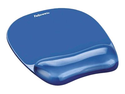 Fellowes Mousepad mit Handgelenkauflage Crystals Gel blau
