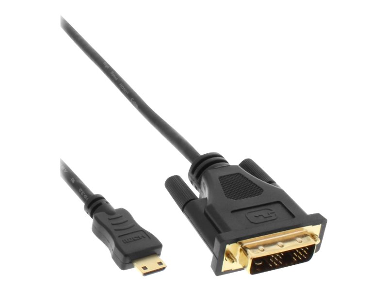 INLINE Mini-HDMI zu DVI Kabel HDMI Stecker C zu DVI 18+1 vergoldete Kontakte  2m