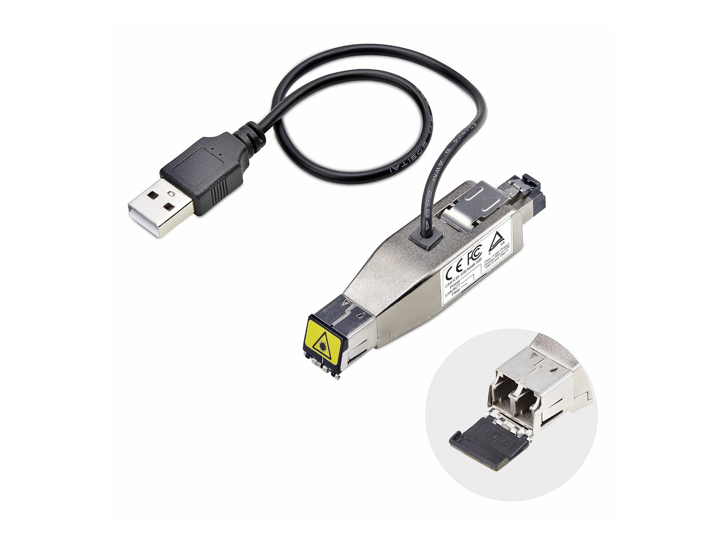 STARTECH.COM Gigabit Glasfaser Medienkonverter Dongle LWL Kupfer Umsetzer SM/MM Glasfaser auf Ethernet RJ45 USB Betrieben