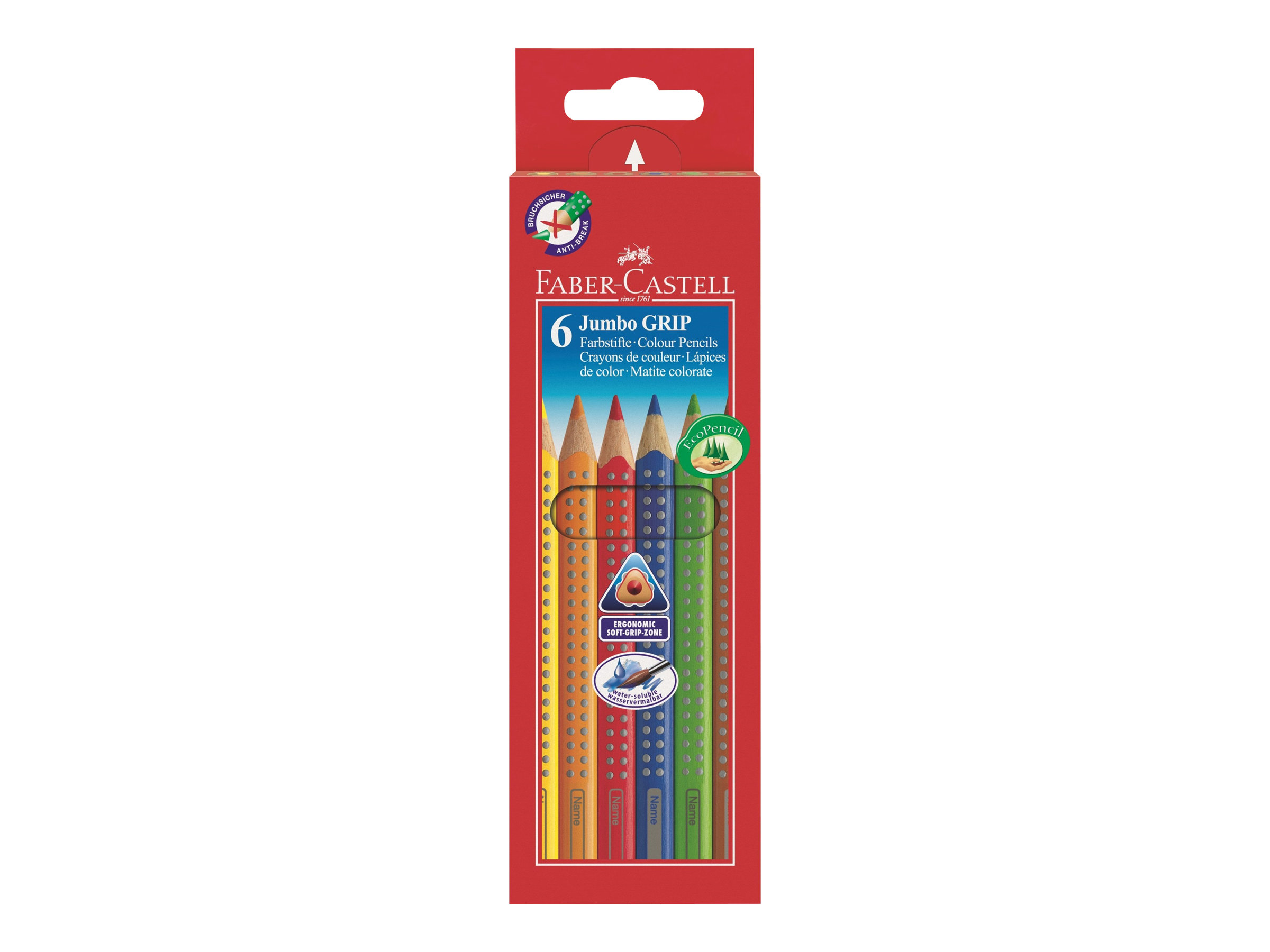 FABER-CASTELL Jumbo GRIP Buntstifte farbsortiert, 6 St.