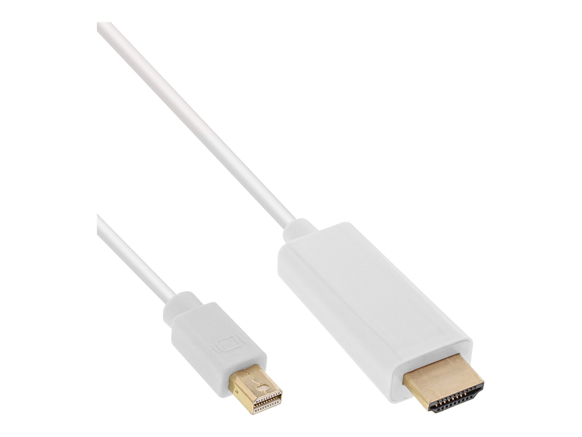 INLINE Mini DisplayPort zu HDMI Konverter Kabel mit Audio weiss 2m INLINE Mini DisplayPort zu HDMI Konverter Kabel mit Audio weiss 2m