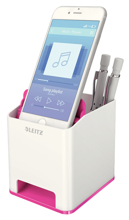 LEITZ Stiftehalter WOW Duo Colour perlweißpink Polystyrol 2 Fächer 9,0 x 10,1 x 10,0 cm