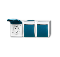 Busch-Jaeger Steckdose 2300/3 EWN-53 ocean grau/blaugrün Busch-Jaeger Steckdose 2300/3 EWN-53 ocean grau/blaugrün