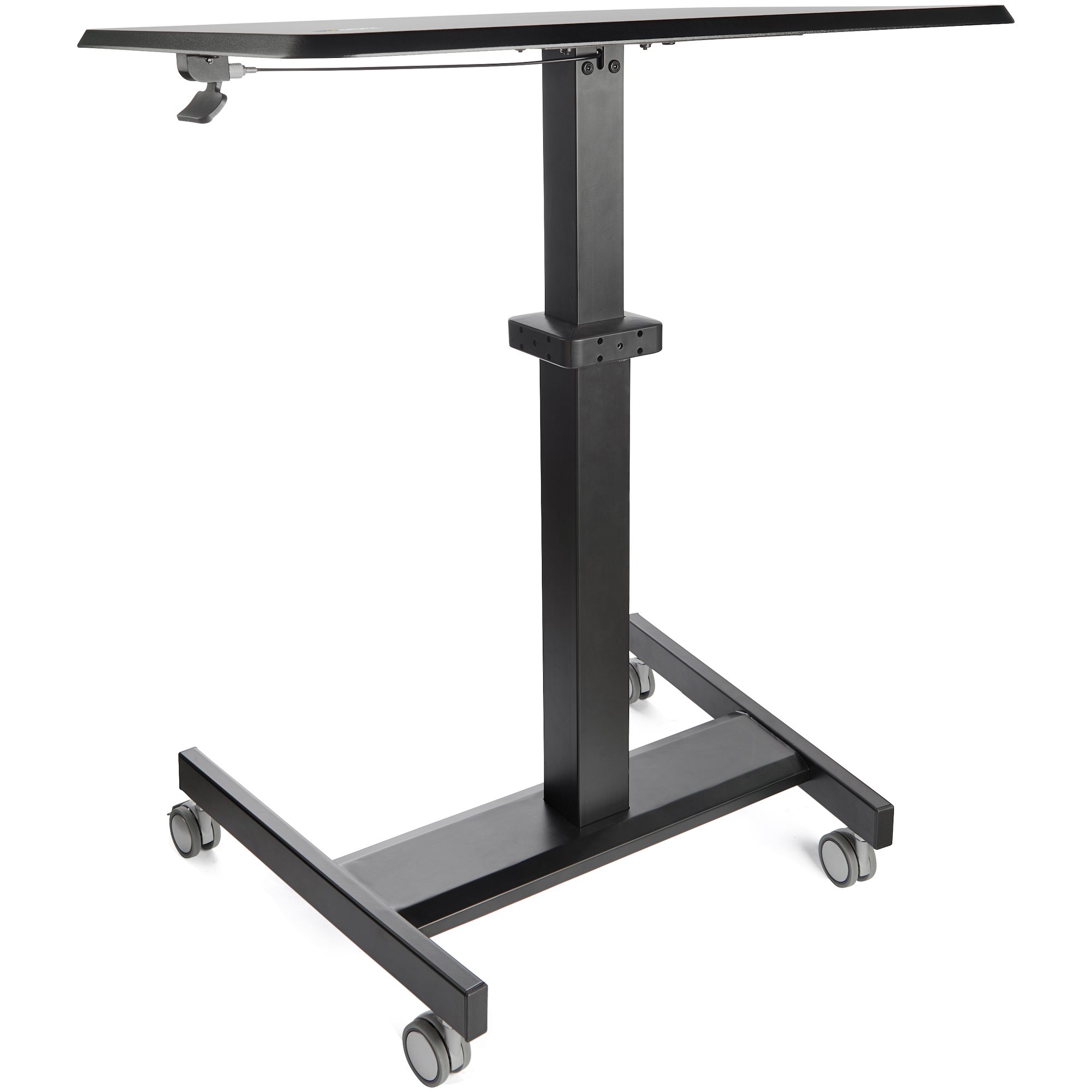 STARTECHCOM Mobiler Stehpult Tragbarer SitzstAender Ergonomischer hOehenverstellbarer Wagen Rollender ComputerLaptopArbeitspl