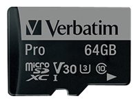 Verbatim microSDXC Speicherkarte 64 GB UHS-I Pro Class 10 + SD Adapter Verbatim microSDXC Speicherkarte 64 GB UHS-I Pro Class 10 + SD Adapter