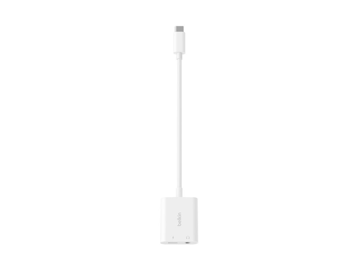 RockStar 3,5mm-Klinken-Audio- und USB-C-Ladeadapter wht