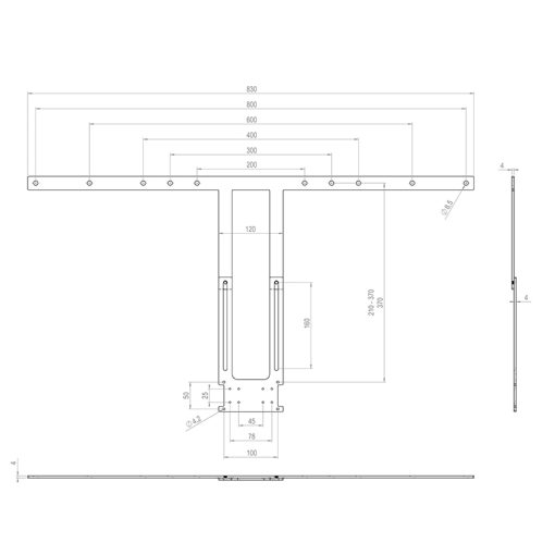 HAGOR Poly Display-Adapter 140-191cm 55-75Zoll fuer Poly Studio und Poly Studio X50 Kameras VESA max. 800mm hoehenverstellbar