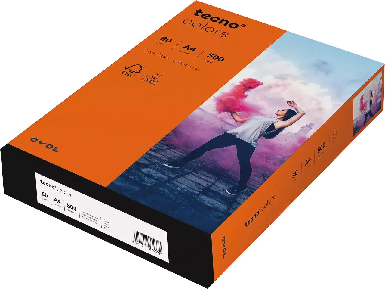 Papyrus Colors Kopierpapier intensivorange A4 80g 500 Blatt