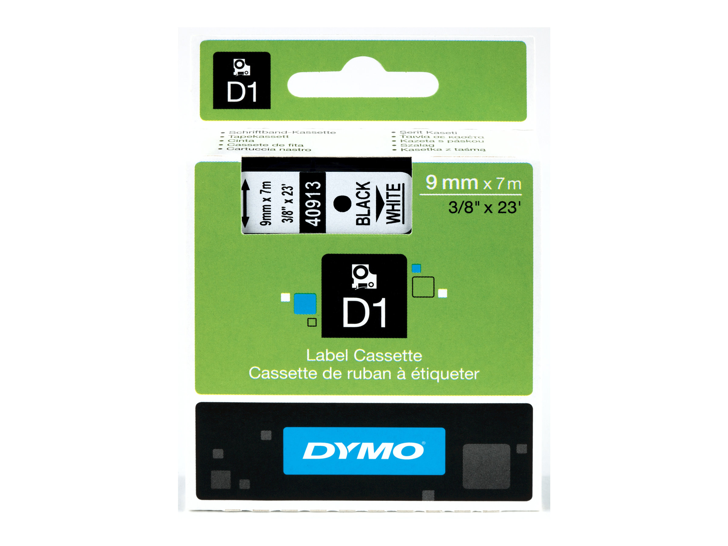 DYMO Schriftband D1 41913 (40913) S0720680, 9 mm schwarz auf weiÃ