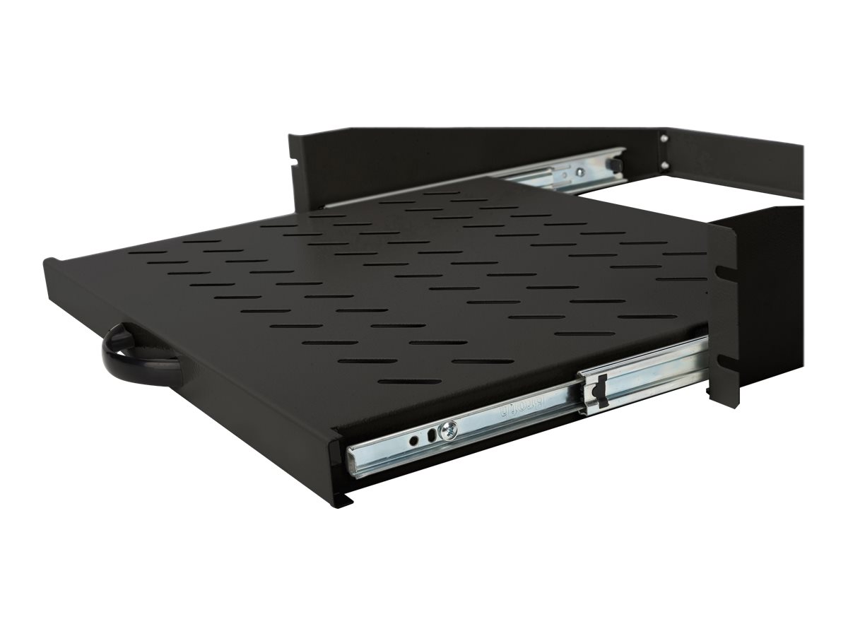 DIGITUS 2HE ausziehbarer Fachboden ab 450 mm tiefe, Schwarz