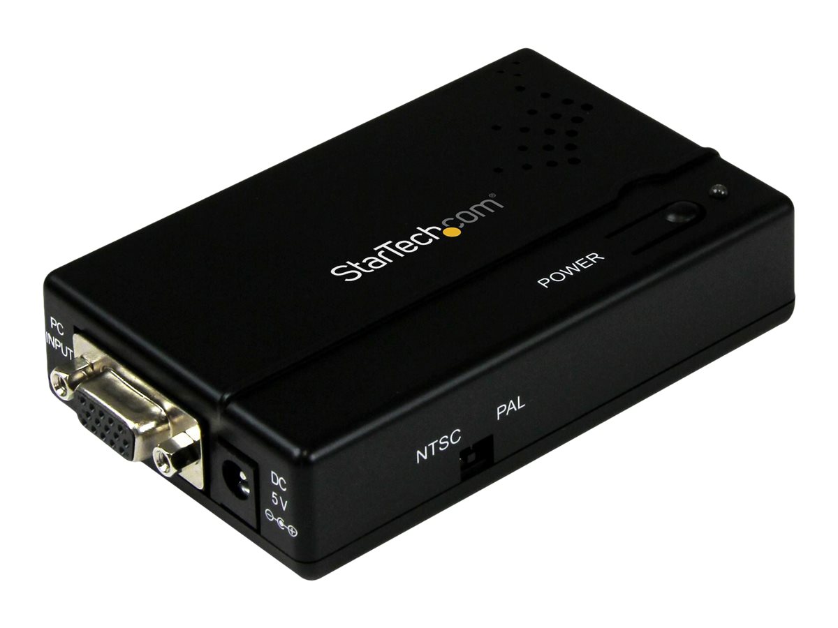 StarTech.com VGA auf Composite oder S-Video Konverter / Adapter bis zu max. 1600x1200 - Videokonverter - Schwarz