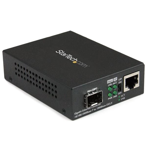 STARTECHCOM Unmanaged Gigabit Fiber Media Converter Open SFP low cost