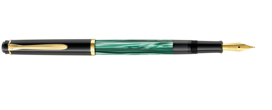 Pelikan Classic M200 Kolbenfueller gruenmarmoriertgold F fein, 1 St