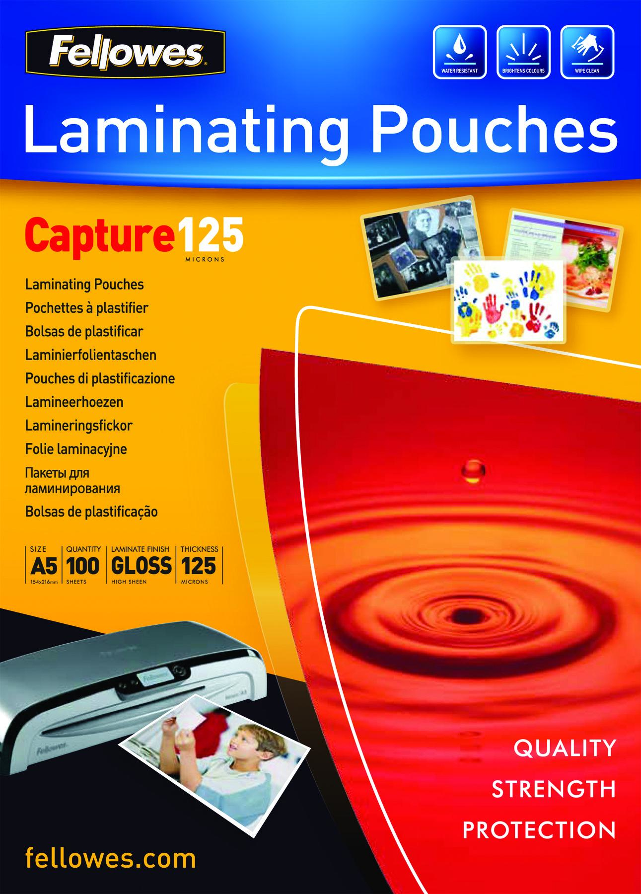 100 Fellowes Capture125 ImageLast Laminierfolien glÃ¤nzend fÃ¼r A5 125 micron