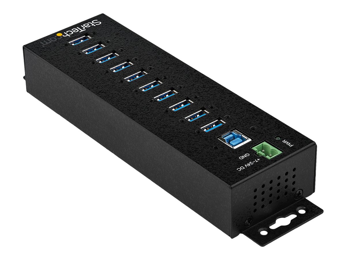 STARTECH.COM 10-Port Industrial USB 3.0 Hub with External Power Adapter - ESD & 350W Surge Protection HB30A10AME