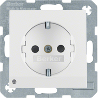 Berker Steckdose SCHUKO 41098989 polarweiss glänzend Berker Steckdose SCHUKO 41098989 polarweiss glänzend