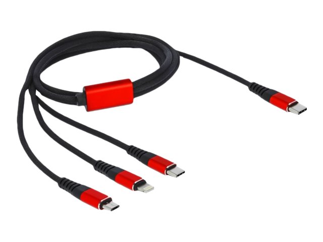 Delock USB Ladekabel 3 in 1 Type-C zu Lightning / Micro USB / Type-C 1 m Delock USB Ladekabel 3 in 1 Type-C zu Lightning / Micro USB / Type-C 1 m