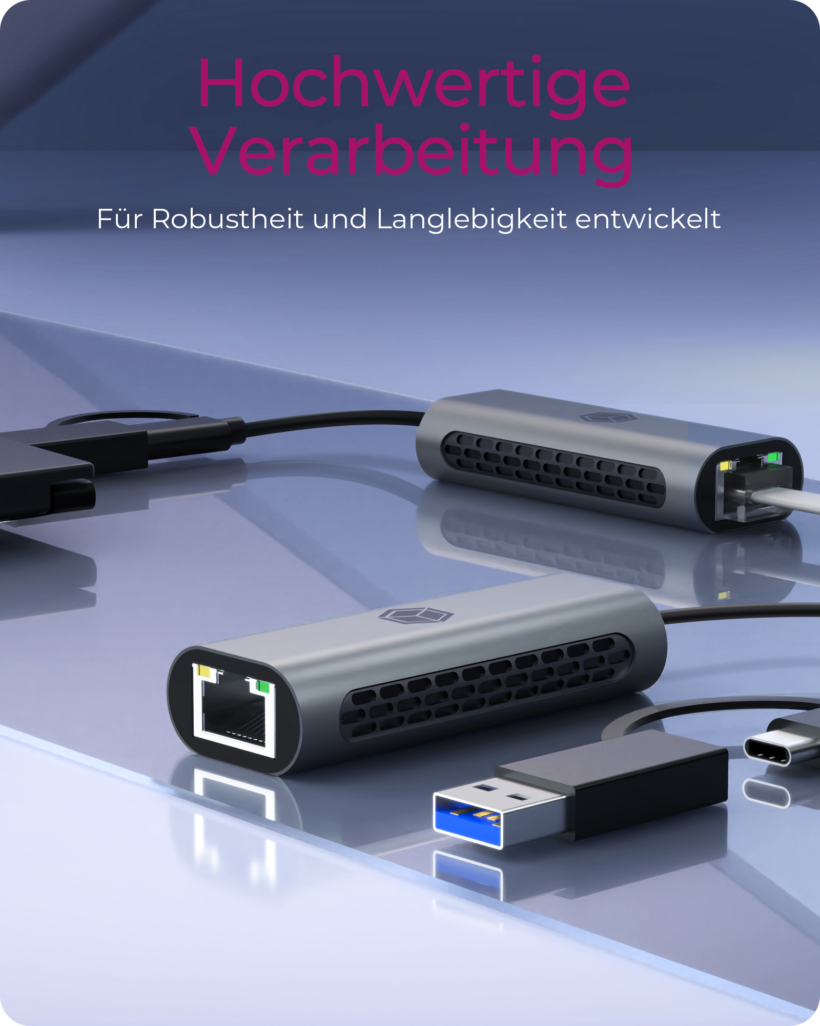 Adapter IcyBox USB32 Gen1 TypeA, TypeC 25GB Ethernet LAN retail