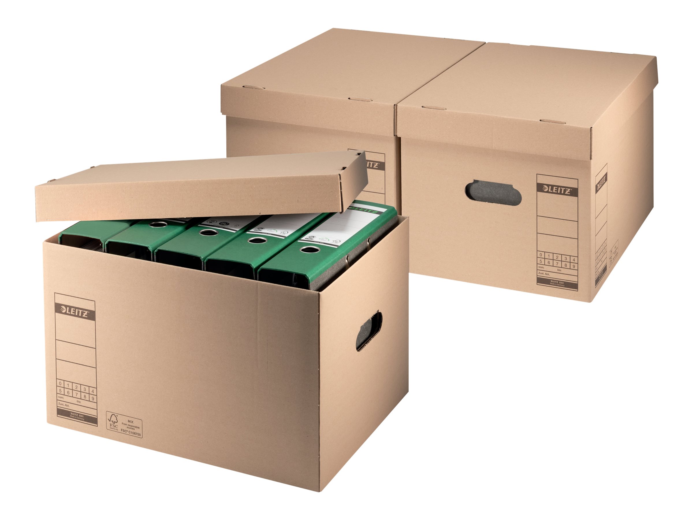 10 LEITZ Archivboxen 6081 braun 32,5 x 44,0 x 28,0 cm
