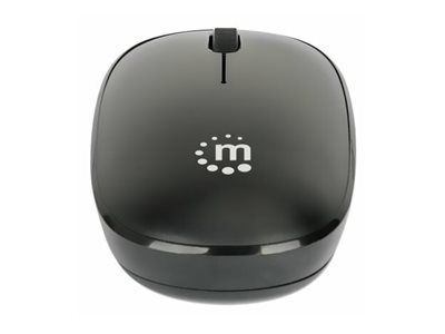MANHATTAN MW3050 Kabellose USB-Maus USB-A Nanoempfänger drei Tasten plus Mausrad 1200dpi optisch für Links- und Rechtshänder schwarz