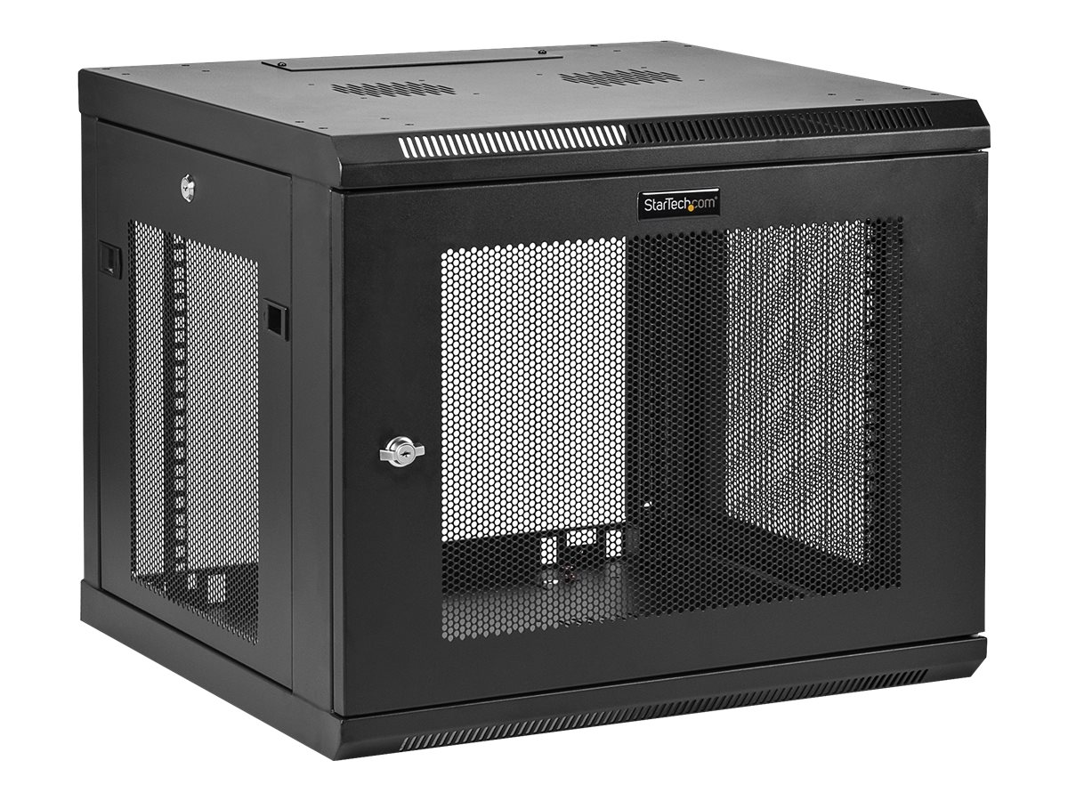 StarTech.com 9U Wall Mount Server Rack Cabinet - 4-Post Adjustable Depth (2 to 19) Network Equipment Enclosure with Cable Management (RK920WALM) - Schrank für Rack-Gehäuse - 9U