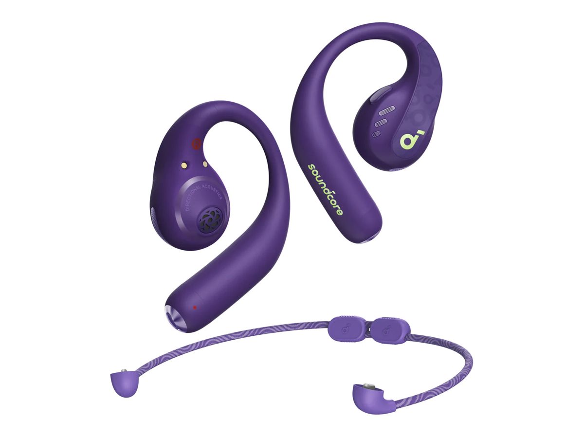 ANKER Soundcore AeroFit Pro purple Bluetooth Open-Ear Sport Kopfhörer LDAC Spatial Audio IP55 14 Stunden Wiedergabezeit