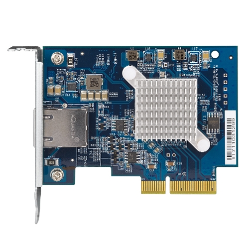 QNAP QXG10G1T Singleport 10GbaseT 10GbE network expansion card PCIe Gen3 x4 Lowprofile bracket preloaded Lowprofile flat