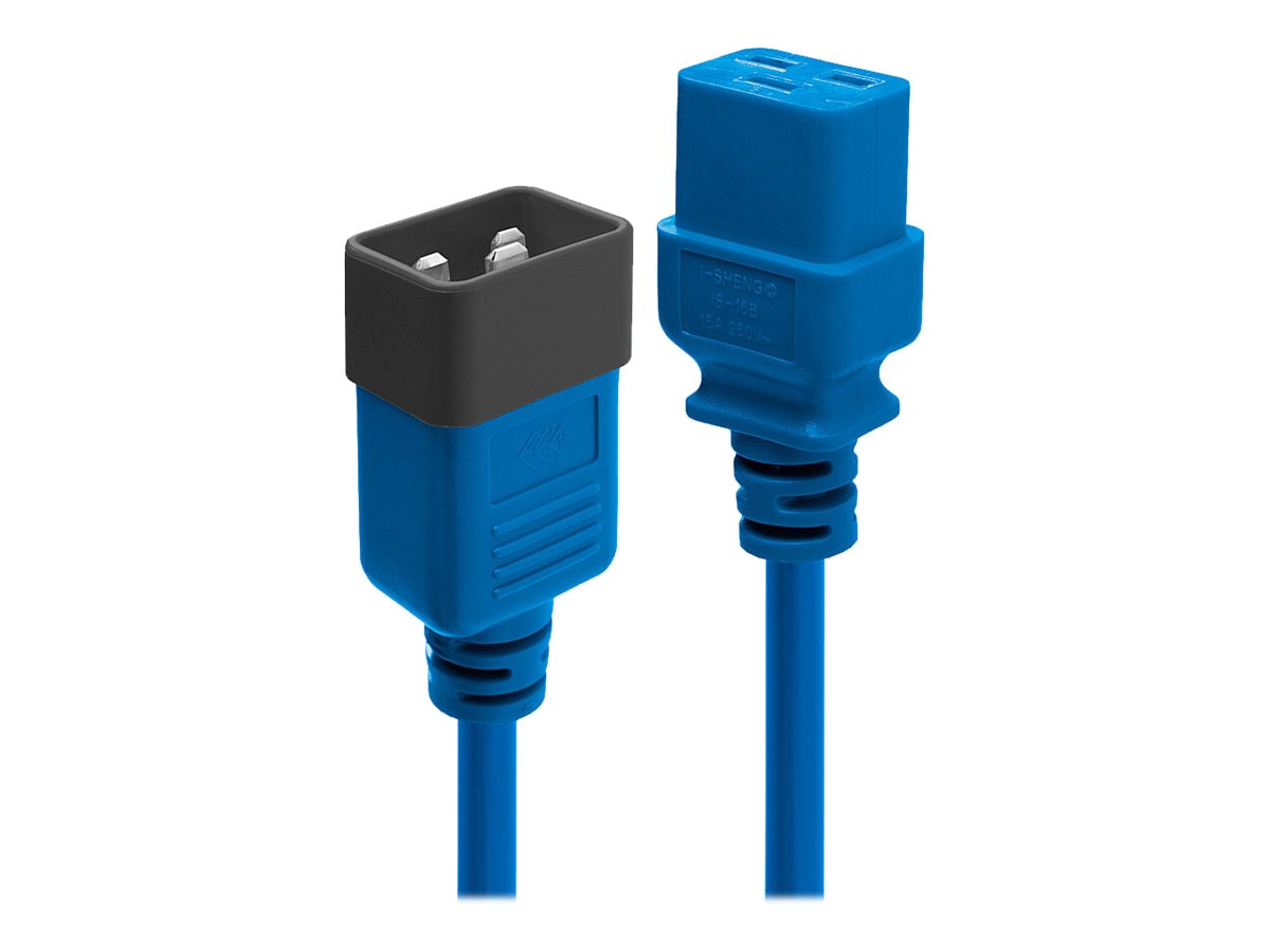 LINDY 2m IEC C19 auf IEC C20 Verlaengerung blau