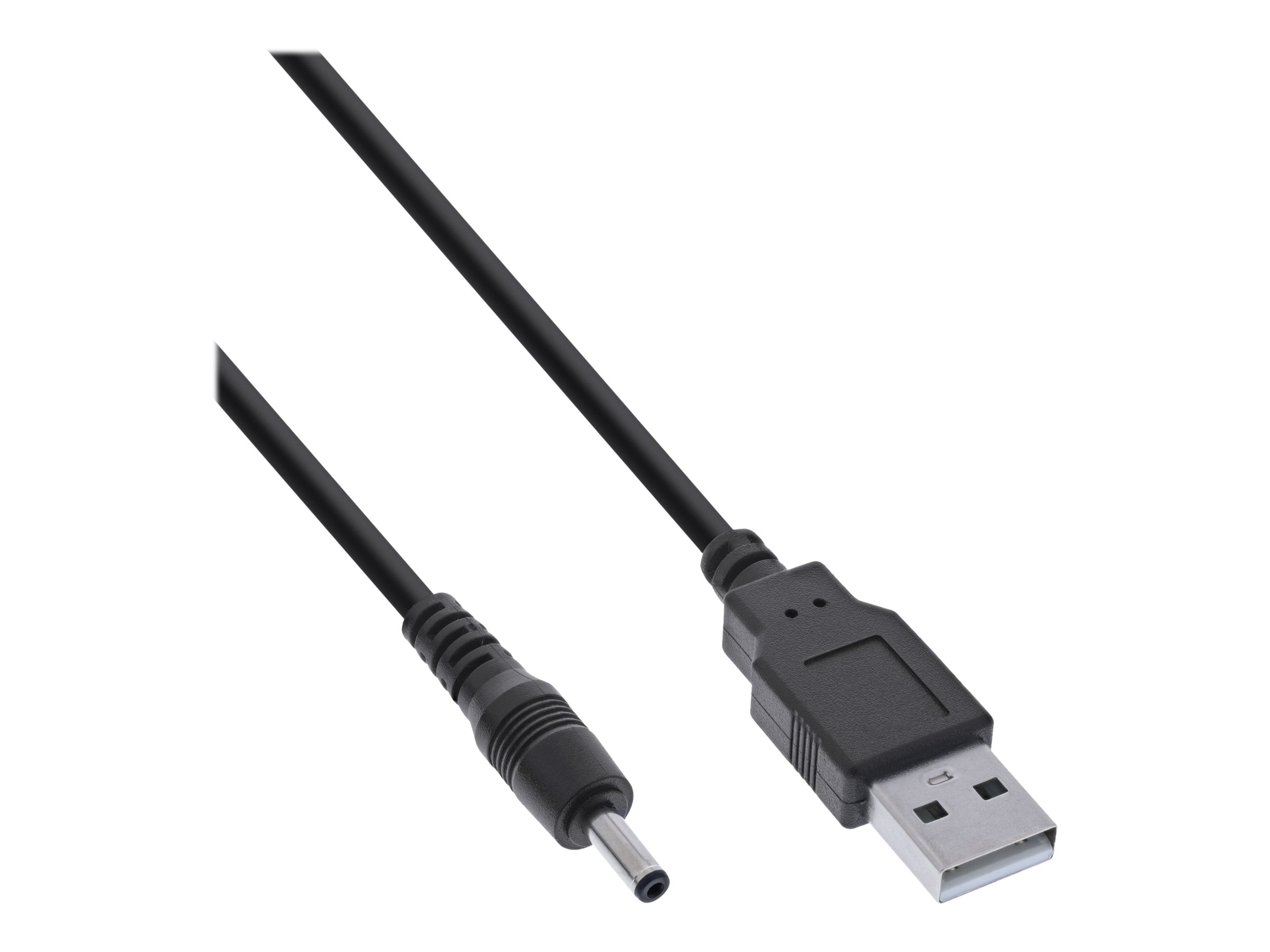 INLINE USB DC Stromadapterkabel USB A Stecker zu DC 3 5x1,35mm Hohlstecker schwarz 1m