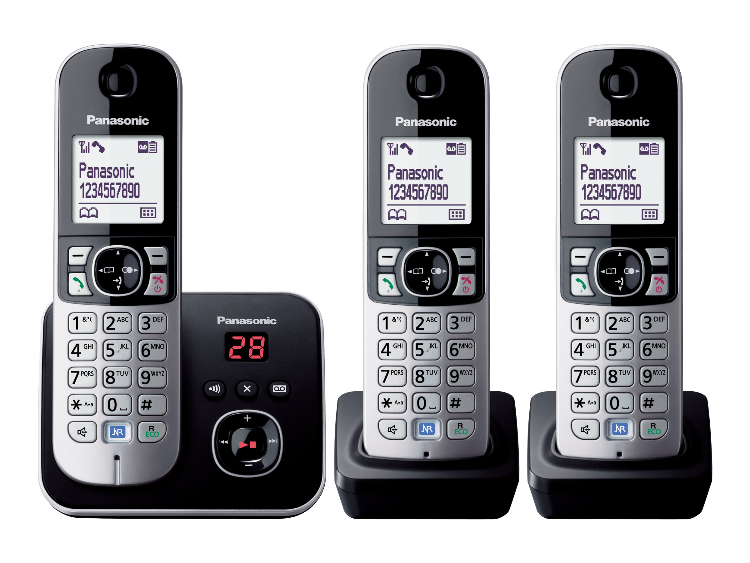 Panasonic KX-TG6823GB Schnurloses Telefon-Set mit Anrufbeantworter schwarz-silber Panasonic KX-TG6823GB Schnurloses Telefon-Set mit Anrufbeantworter schwarz-silber