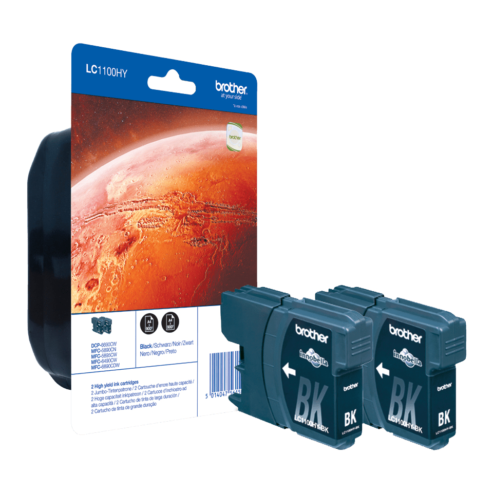 Brother LC-1100HYBKBP2 Twin Pack Security-Tag Schwarz