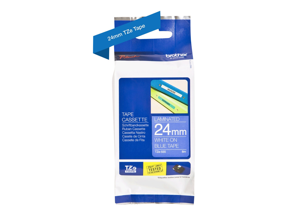 TZE555 BROTHER PT Schriftband 24mm blau TZE555 BROTHER PT Schriftband 24mm blau