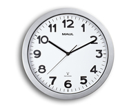 MAUL Funkwanduhr MAULstep weiß silber Kunststoff, Ø 35,0 cm
