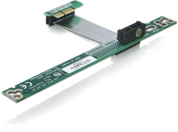 Delock Riser Karte PCI Express x1 x1 mit flexiblem Kabel 7 cm