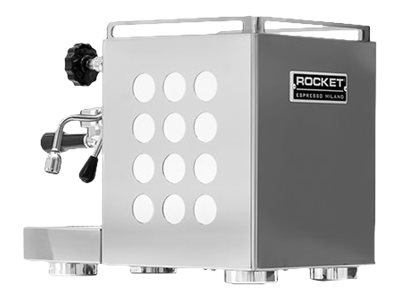 Rocket Appartamento Kompakte Siebtraeger Espressomaschine chrom weiss