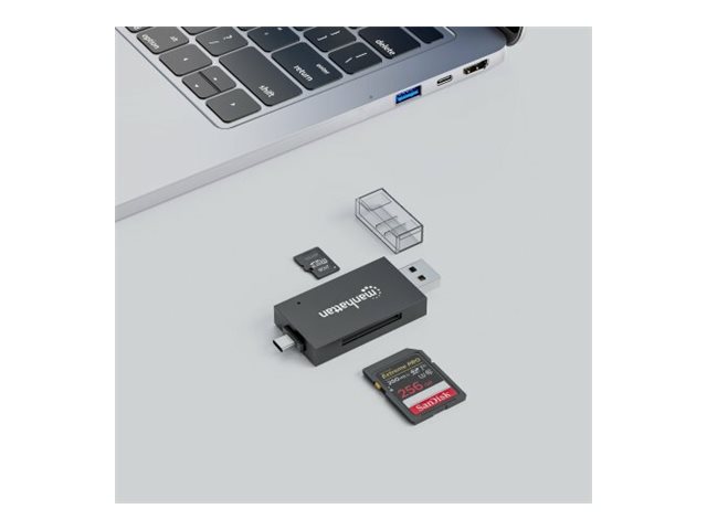 Manhattan SmartCard-Leser USB 3.2 Gen 1 Typ-C/-A microSD SD/MMC