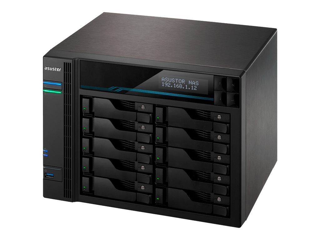 ASUSTOR NAS 10BAY LOCKERSTOR 10 PRO XEON E2224 4C 34GHZ8GB25GBEUSB 5Y WTY