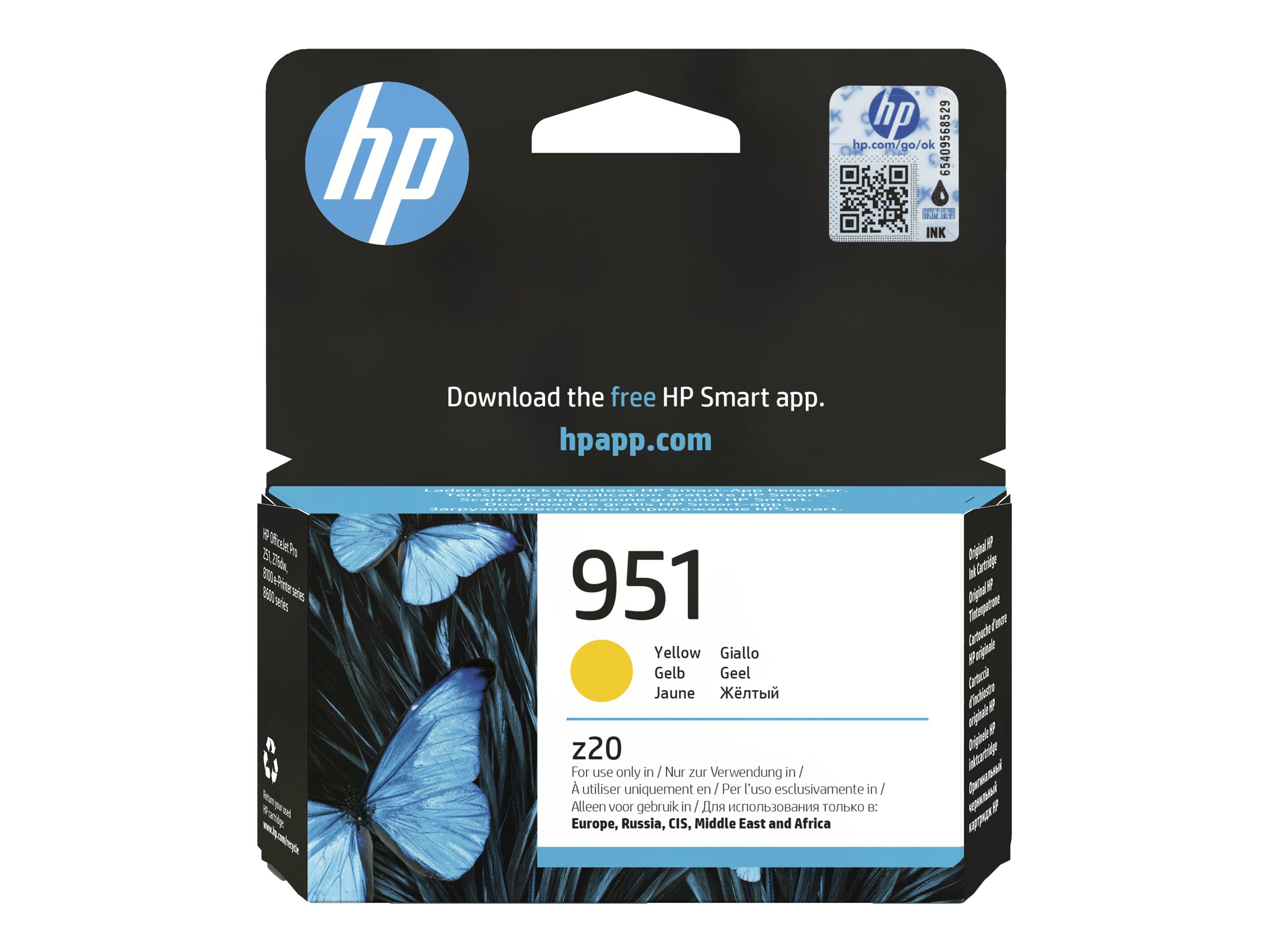 HP 951 Original Tinte gelb Standardkapazitaet 700 Seiten 1er-Pack Officejet HP 951 Original Tinte gelb Standardkapazitaet 700 Seiten 1er-Pack Officejet
