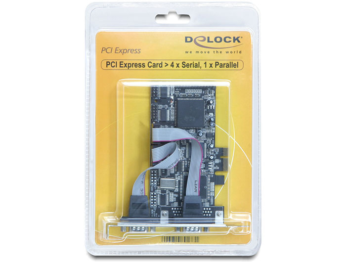 DELOCK PCI Expr Card 4x D-Sub9 ext + 1x D-Sub25 ext +LowP