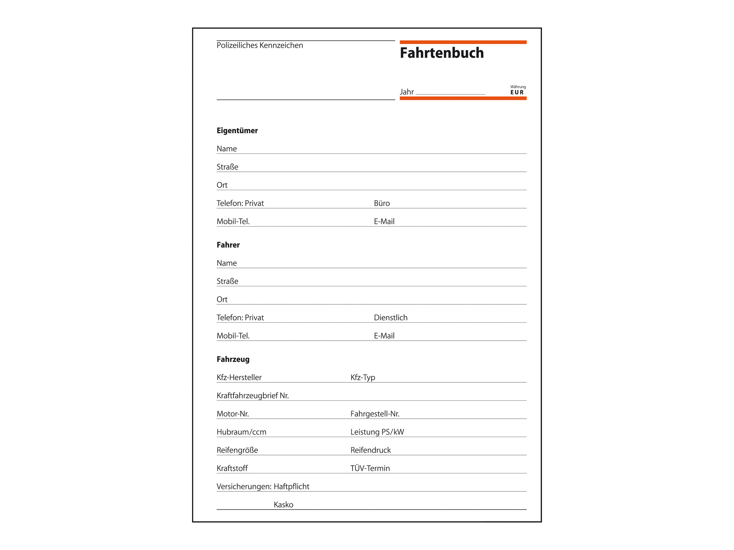 SIGEL Fahrtenbuch, Pkw mit Kraftstoffverbrauch Formularbuch FA513 SIGEL Fahrtenbuch, Pkw mit Kraftstoffverbrauch Formularbuch FA513