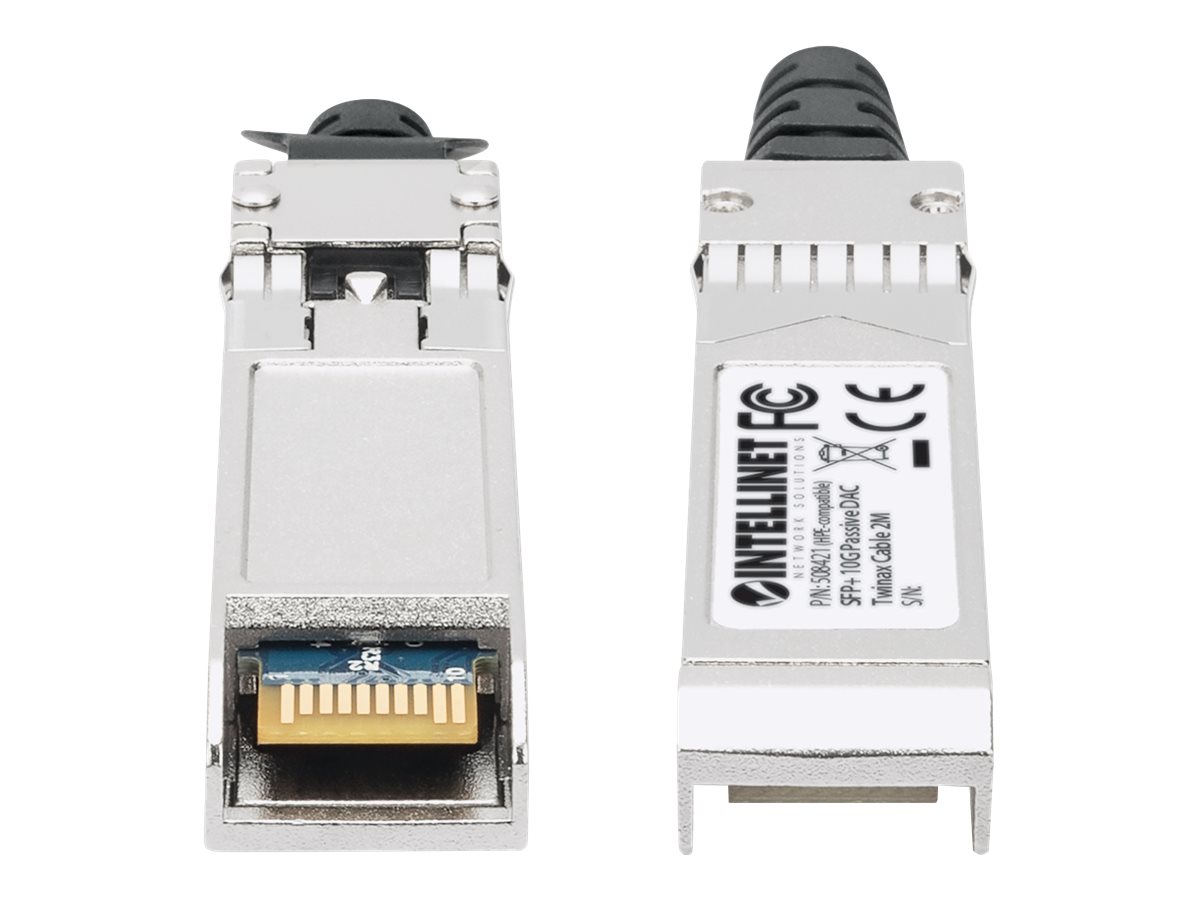 INTELLINET SFP+ 10G Passives DAC Twinax-Kabel SFP+ auf SFP+ 2 m HPE-kompatibel Direct Attach Copper AWG 30 schwarz INTELLINET SFP+ 10G Passives DAC Twinax-Kabel SFP+ auf SFP+ 2 m HPE-kompatibel Direct Attach Copper AWG 30 schwarz