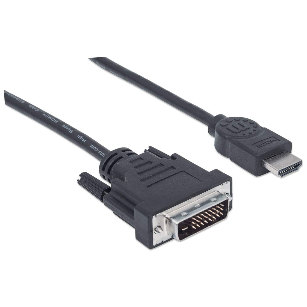 MANHATTAN HDMI DVI Kabel 1,8m schwarz HDMI 19Pol Stecker auf DVID 241 Stecker vergoldete Kontakte