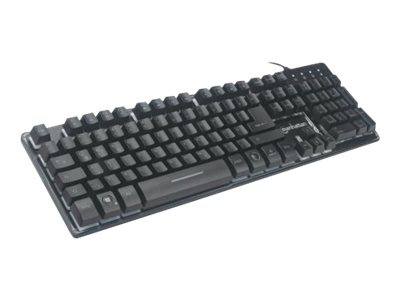 MANHATTAN USB-Gaming-Tastatur Metallunterseite 12 Funktionstasten farbige LED-Hintergrundbeleuchtung 19 Anti-Ghosting-Tasten IPX4