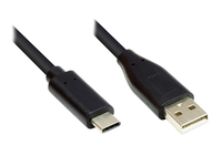 1.00m Good Connections USB2.0 Anschlusskabel High-Speed USB A Stecker auf USB C Stecker Schwarz Kupfer