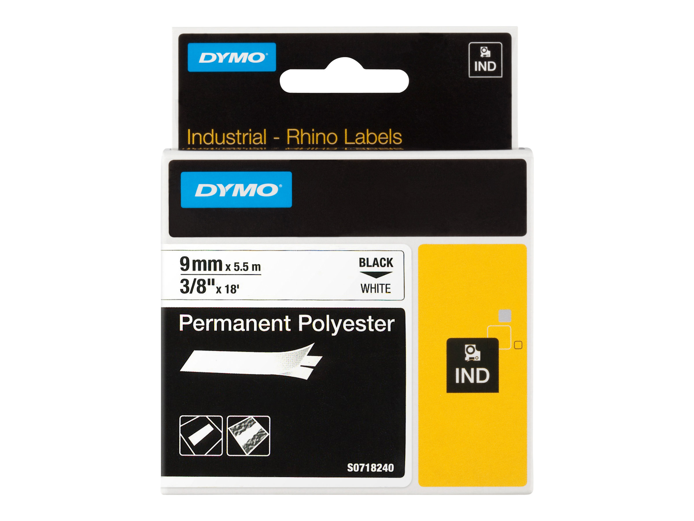 18482 DYMO IND Schriftband 9mm schwarz 18482 DYMO IND Schriftband 9mm schwarz