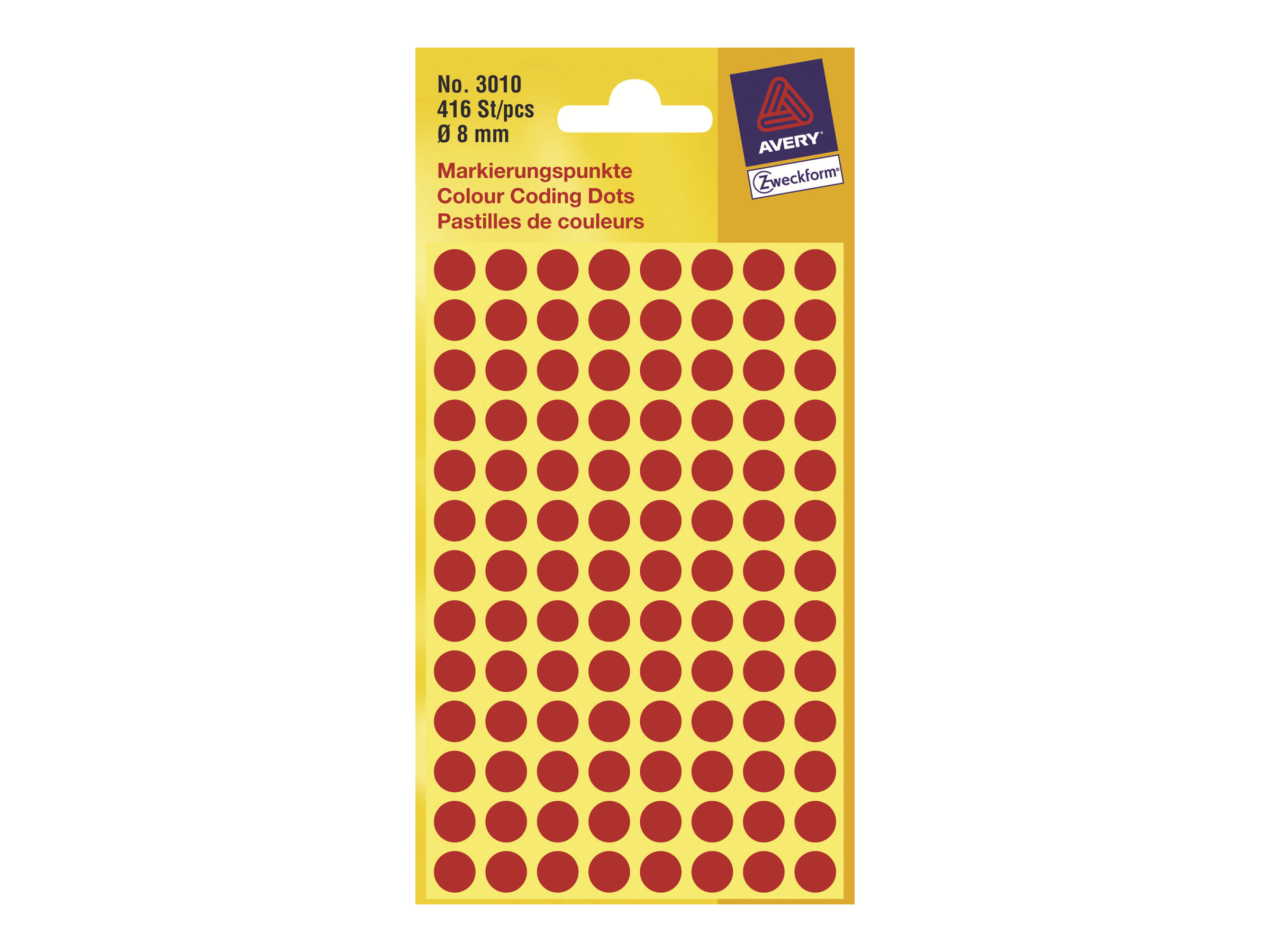 AVERY Zweckform Klebepunkte 3010 rot Ø 8,0 mm, 416 St. AVERY Zweckform Klebepunkte 3010 rot Ø 8,0 mm, 416 St.