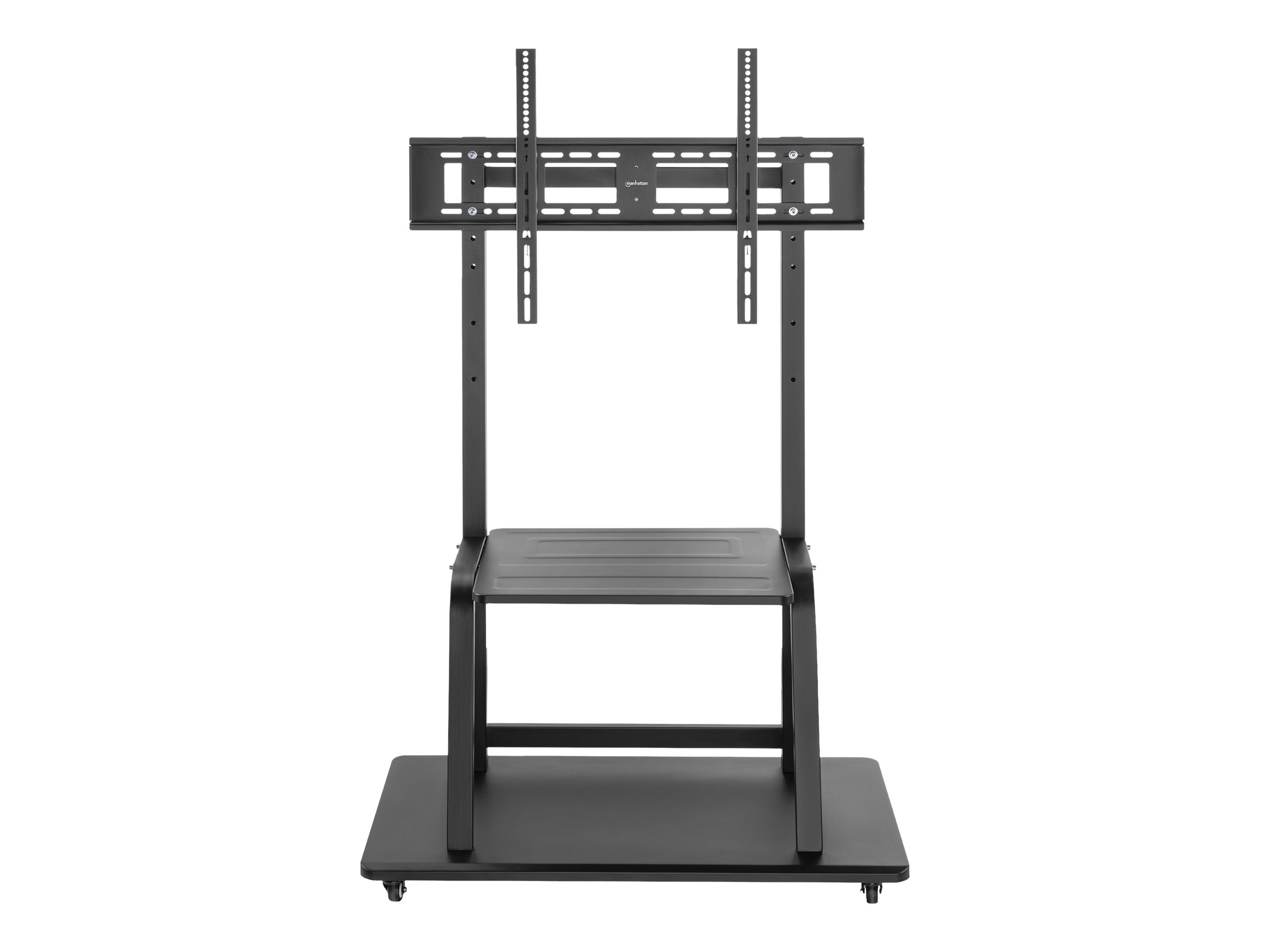 MANHATTAN Multimedia TV-Ständer auf Rollen mit extrem hoher Traglast 93,98-254 cm 37-100 Zoll 35 kg Fachboden und Sockel