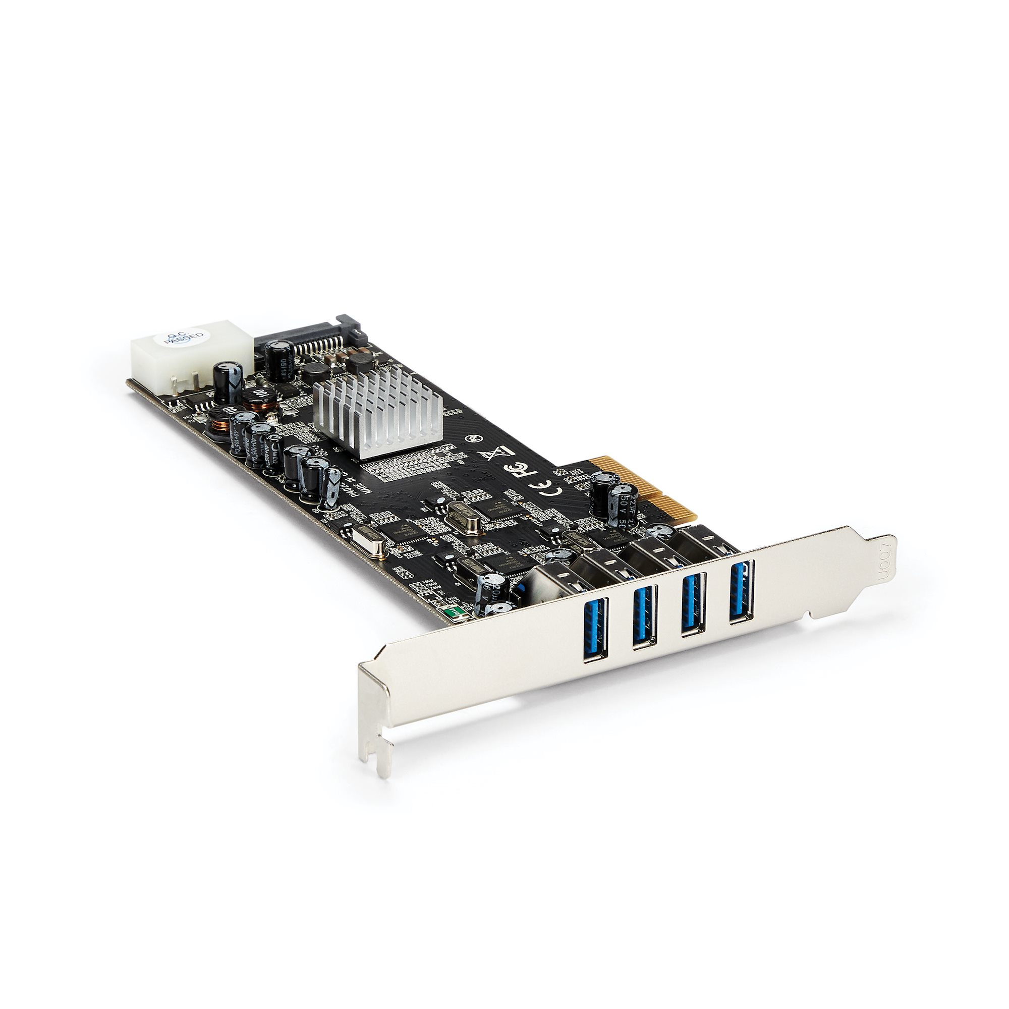 STARTECHCOM PEXUSB3S44V 4 Port Quad Bus PCIe USB 30 Adapter Card w LP4SATA Power