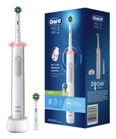 Braun Oral-B PRO 3 3000 mit 2 CrossAction Aufsteckbuersten, weiss Braun Oral-B PRO 3 3000 mit 2 CrossAction Aufsteckbuersten, weiss